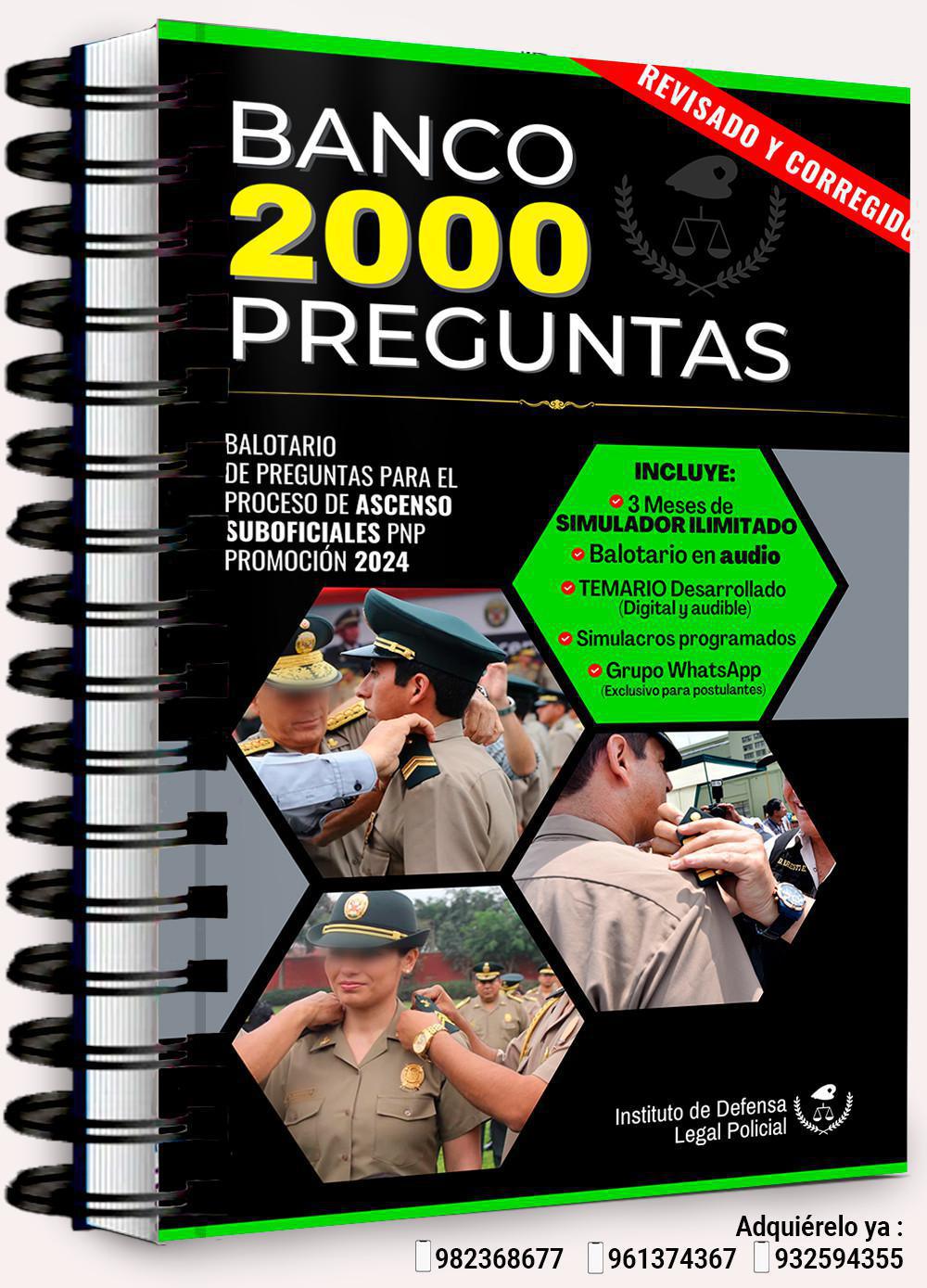 ¡Prepárate para Ascender! Descubre el Poder del Banco de 2000 Preguntas y Domina tu Examen de Ascenso 2023-2024 para Suboficiales PNP 👮‍♂️🥇