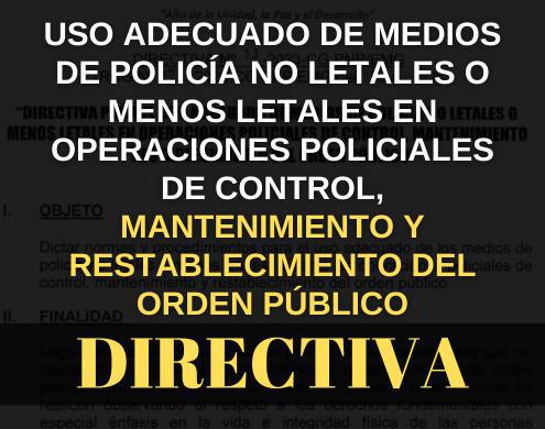 Directiva para el uso adecuado de medios para el Mantenimiento del Orden Público