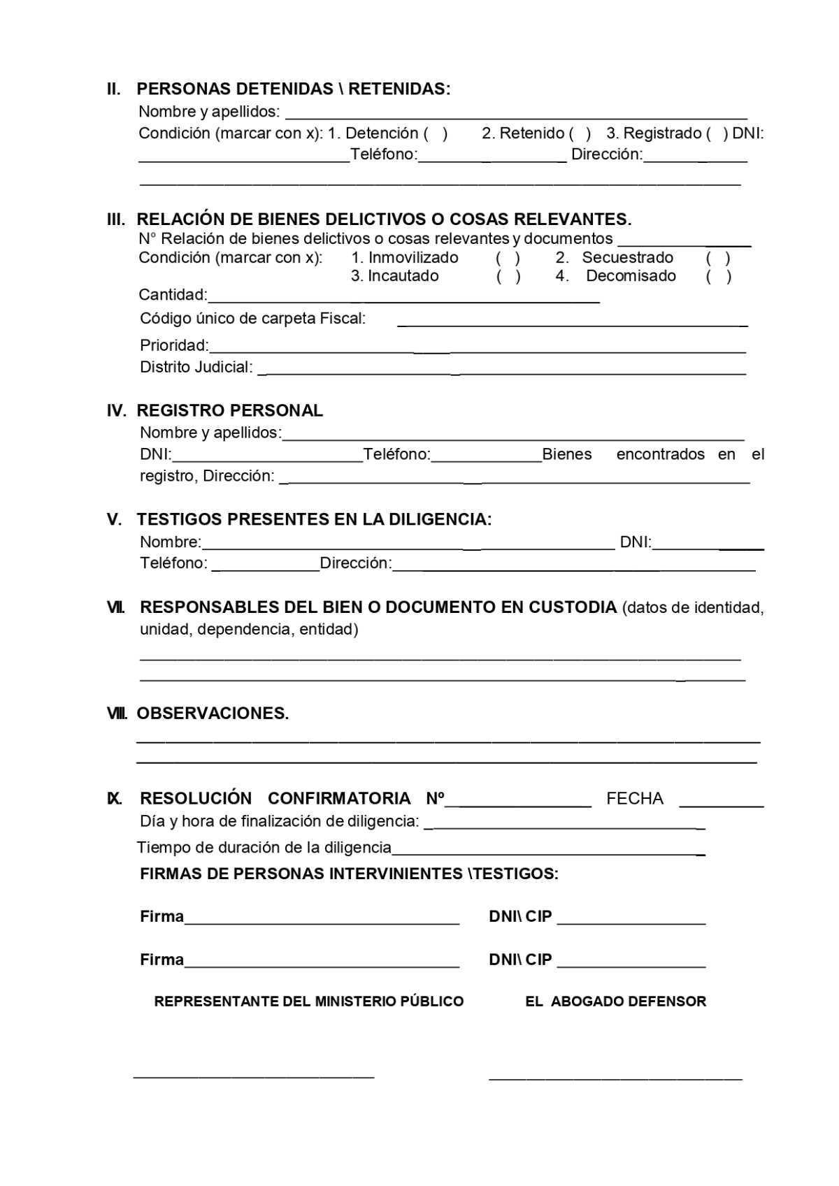 Acta de Allanamiento y Registro