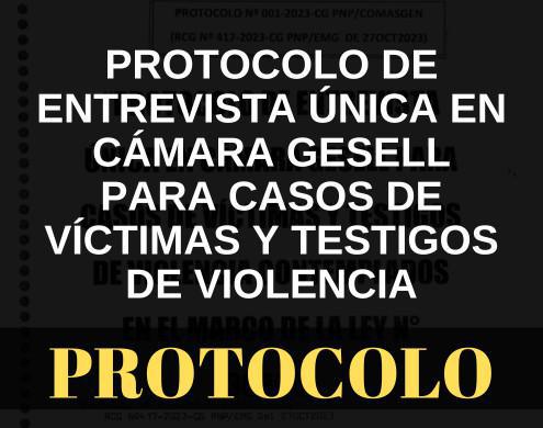 Protocolo de Entrevista Única en Cámara GESELL para Casos de Víctimas y Testigos de Violencia