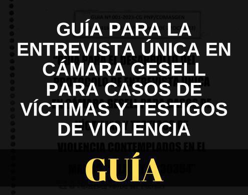 Guía para la Entrevista Única en Cámara GESELL para casos de Victimas y Testigos de Violencia Guía para la Entrevista Única en Cámara GESELL para casos de Victimas y Testigos de Violencia