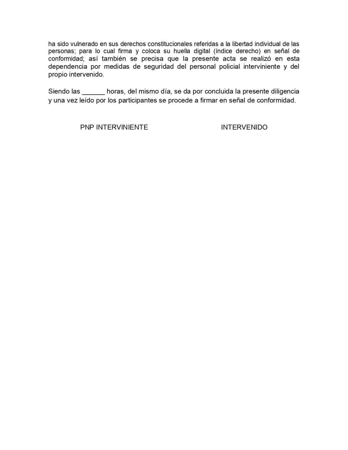 Acta de Notificación a Persona Requisitoriada