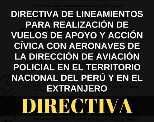 Directiva de Lineamientos para realización de vuelos de apoyo y acción cívica con Aeronaves en el Territorio Nacional y el Extranjero