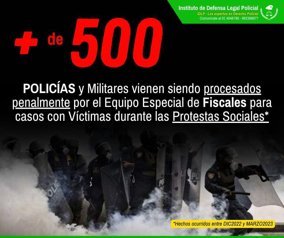 Más de 500 Policías y Militares Procesados por Protestas Sociales