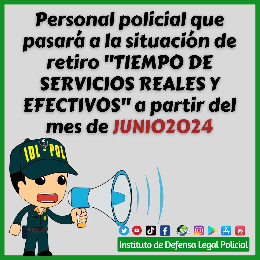 Personal PNP que pasarán a la situación de retiro por cumplir 40 años a partir del 01JUN2024