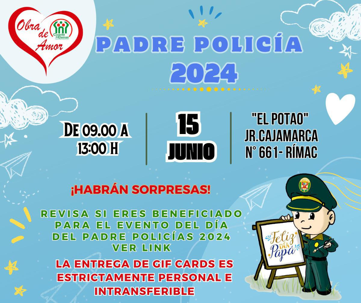 CODAM PNP : Publican Relación de Padres Policías Beneficiados en el Sorteo de regalos por el Día del Padre