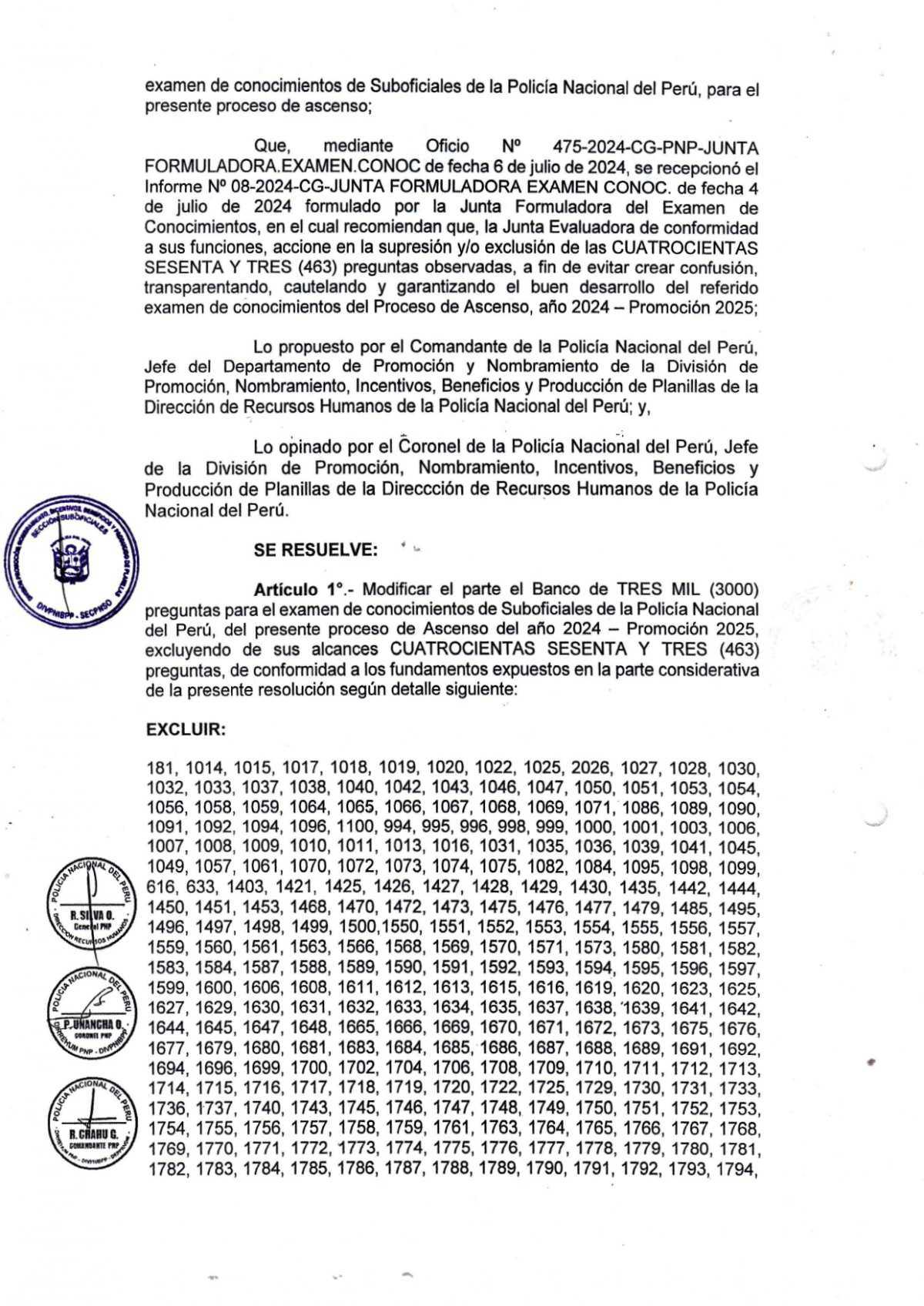 🚨IMPORTANTE🚨¡Excluyen 463 Preguntas del Examen de Ascenso de Suboficiales PNP!