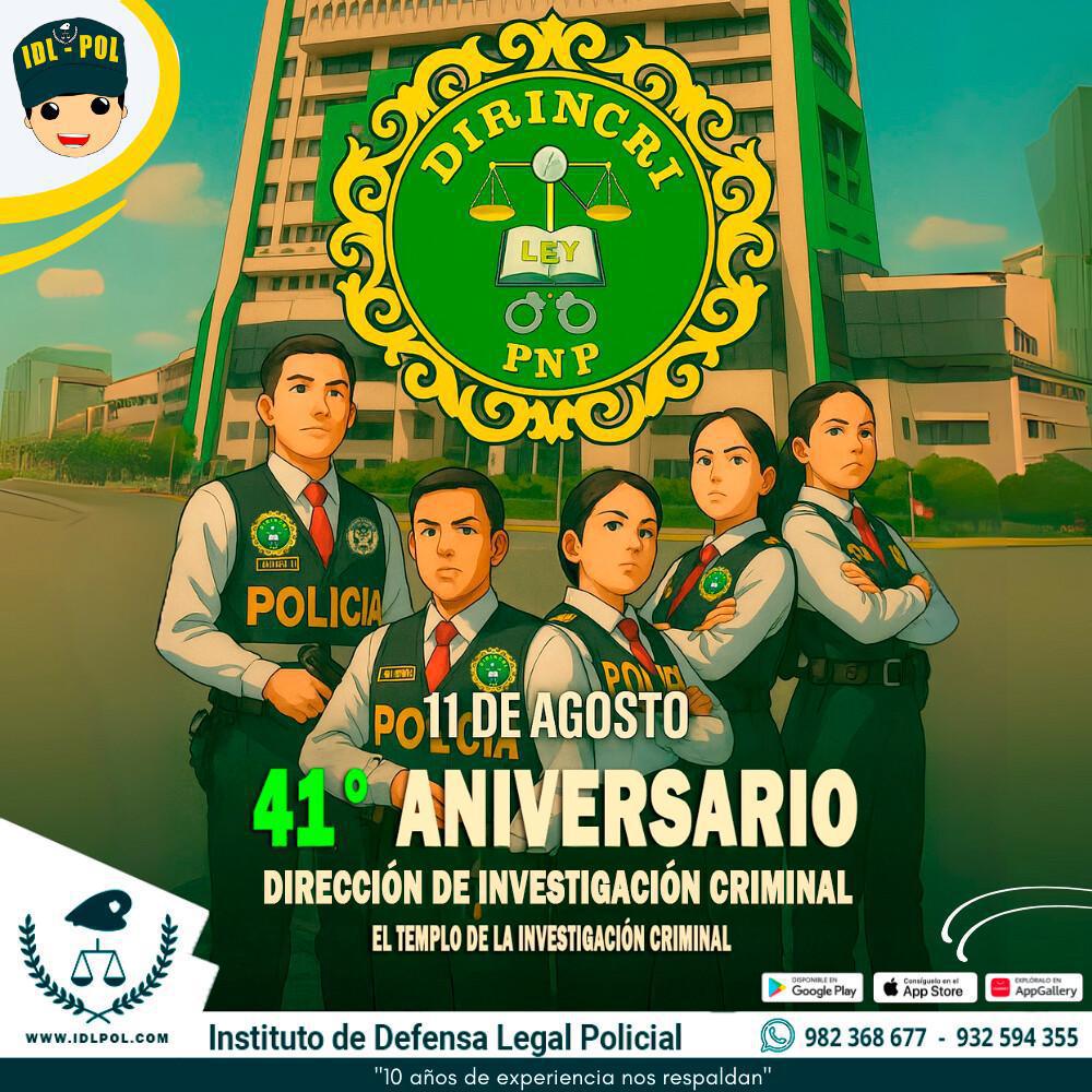 Feliz 41° aniversario DIRINCRI PNP