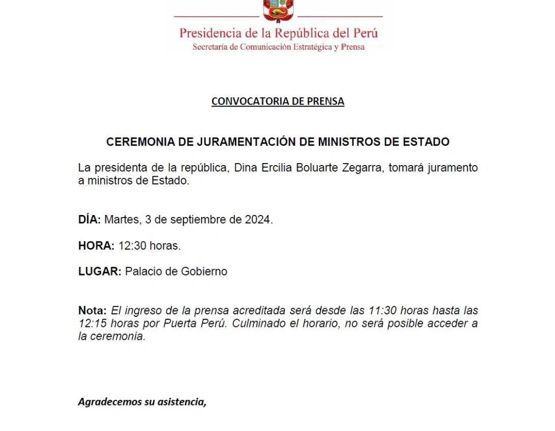 Cambios en el Gabinete : Ministros serán reemplazados hoy a las 12:30 p.m.