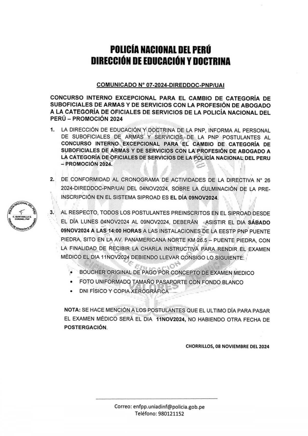 Recategorización PNP : Hoy es el último día para la Preinscripción y la charla instructiva 📢