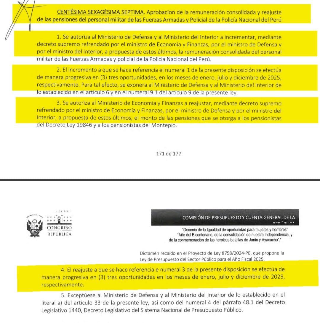 ¡Por Fin! Congreso aprueba el aumento salarial para Policías y Militares en el presupuesto 2025