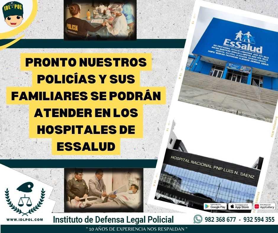 MININTER anuncia: Policías podrán atenderse en hospitales de ESSALUD