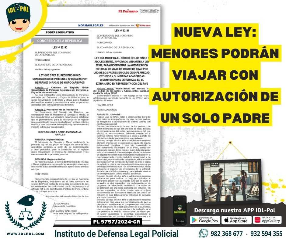 Cambios en la ley : Menores podrán viajar con solo un padre autorizando