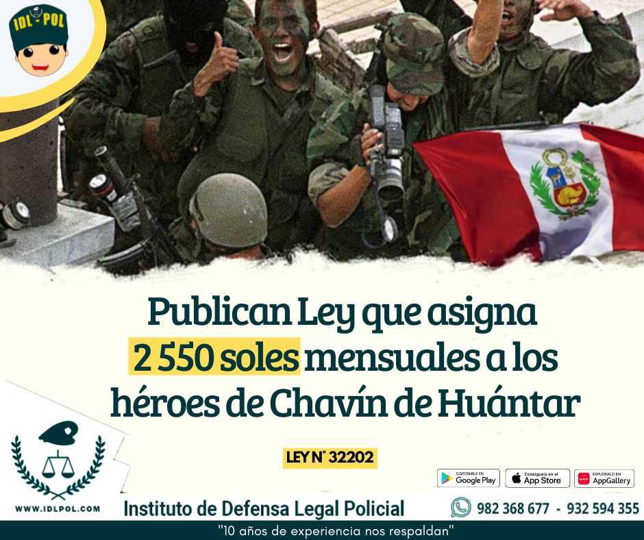 Publican Ley que asigna 2550 soles mensuales a los héroes de Chavín de Huántar