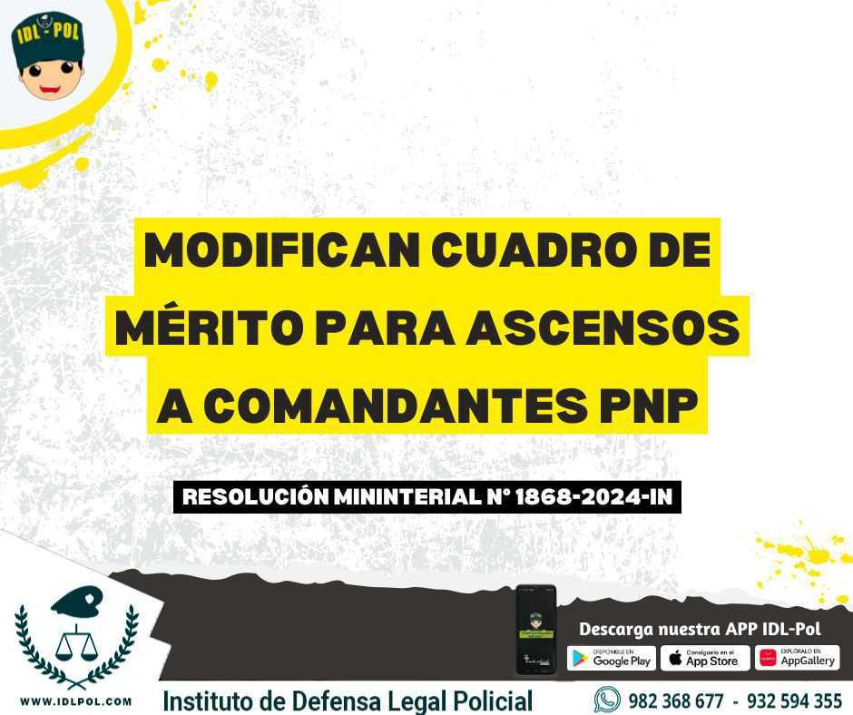 Publican resolución que modifica ascenso a comandante de servicios PNP