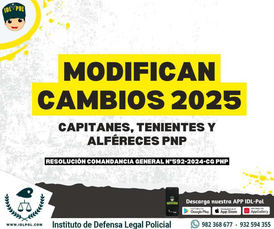 🚨CAMBIOS 2025🚨 Modifican asignación de cargos de Capitanes, Tenientes y Alféreces PNP