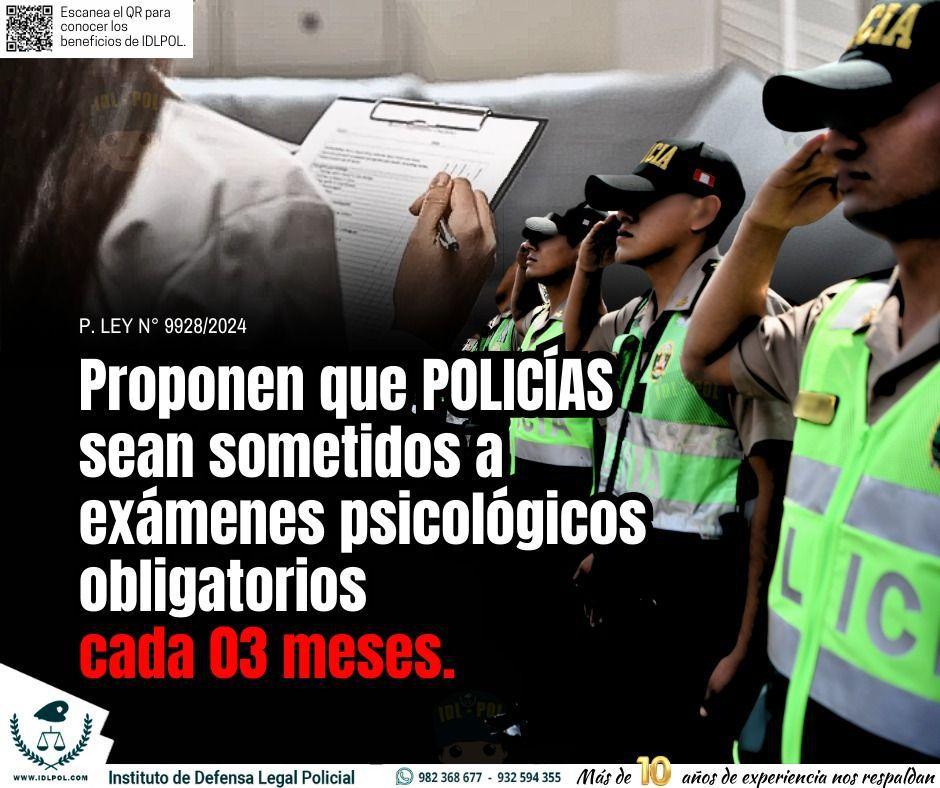 Policías podrían pasar exámenes psicológicos obligatorios cada tres meses