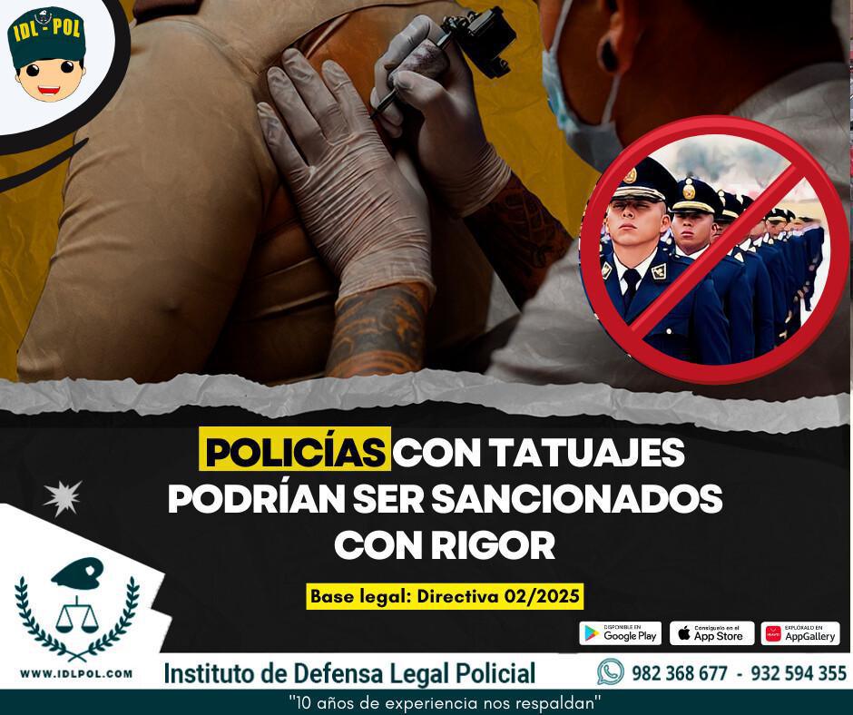 Nueva Directiva PNP : ¿Dónde están prohibidos los tatuajes?