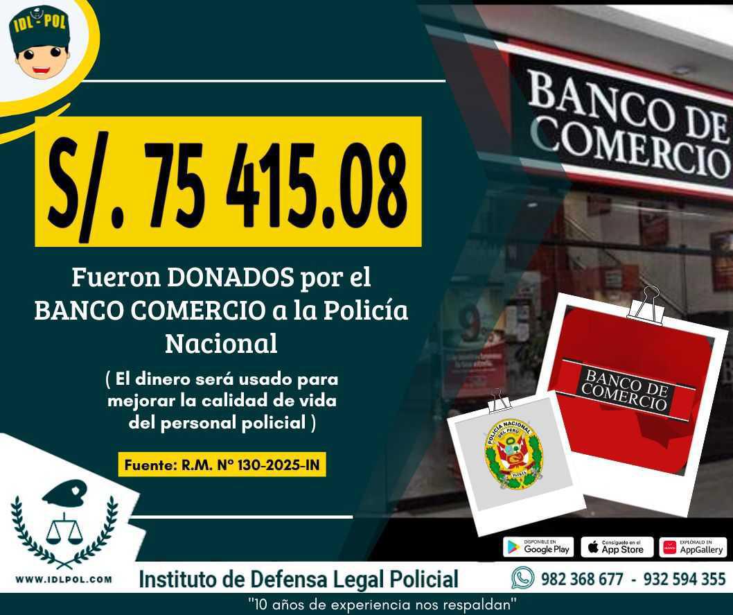 Tres bancos donan millones a la PNP