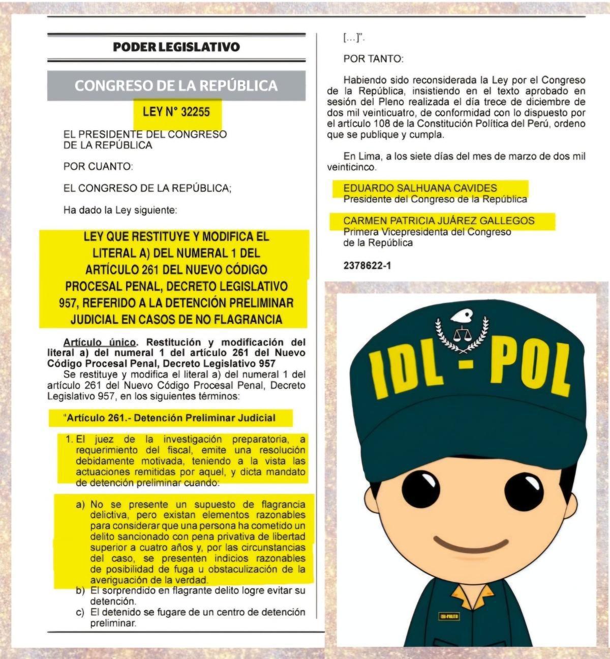 Publican Ley N° 32255: Cambios Claves en la Detención Preliminar Judicial Publican Ley N° 32255: Cambios Claves en la Detención Preliminar Judicial