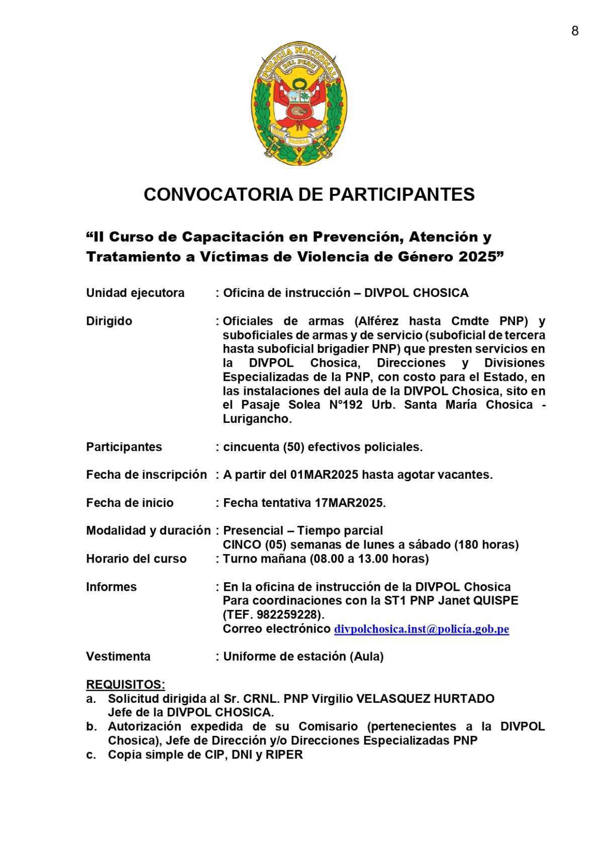 II Curso de capacitación en prevención, atención y tratamiento a víctimas de violencia de género - 2025