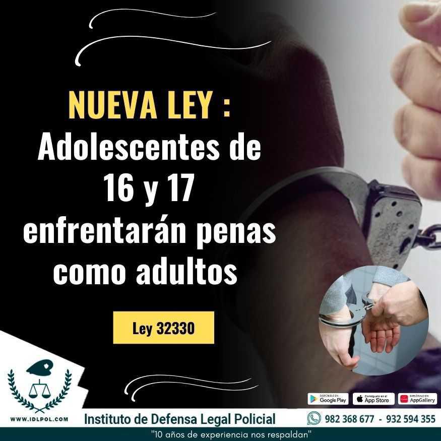 Nueva ley : Adolescentes de 16 y 17 enfrentarán penas como adultos 