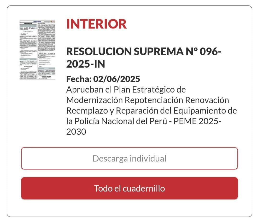 Aprueban Plan Estratégico de Modernización y Logística de la PNP 2025–2030