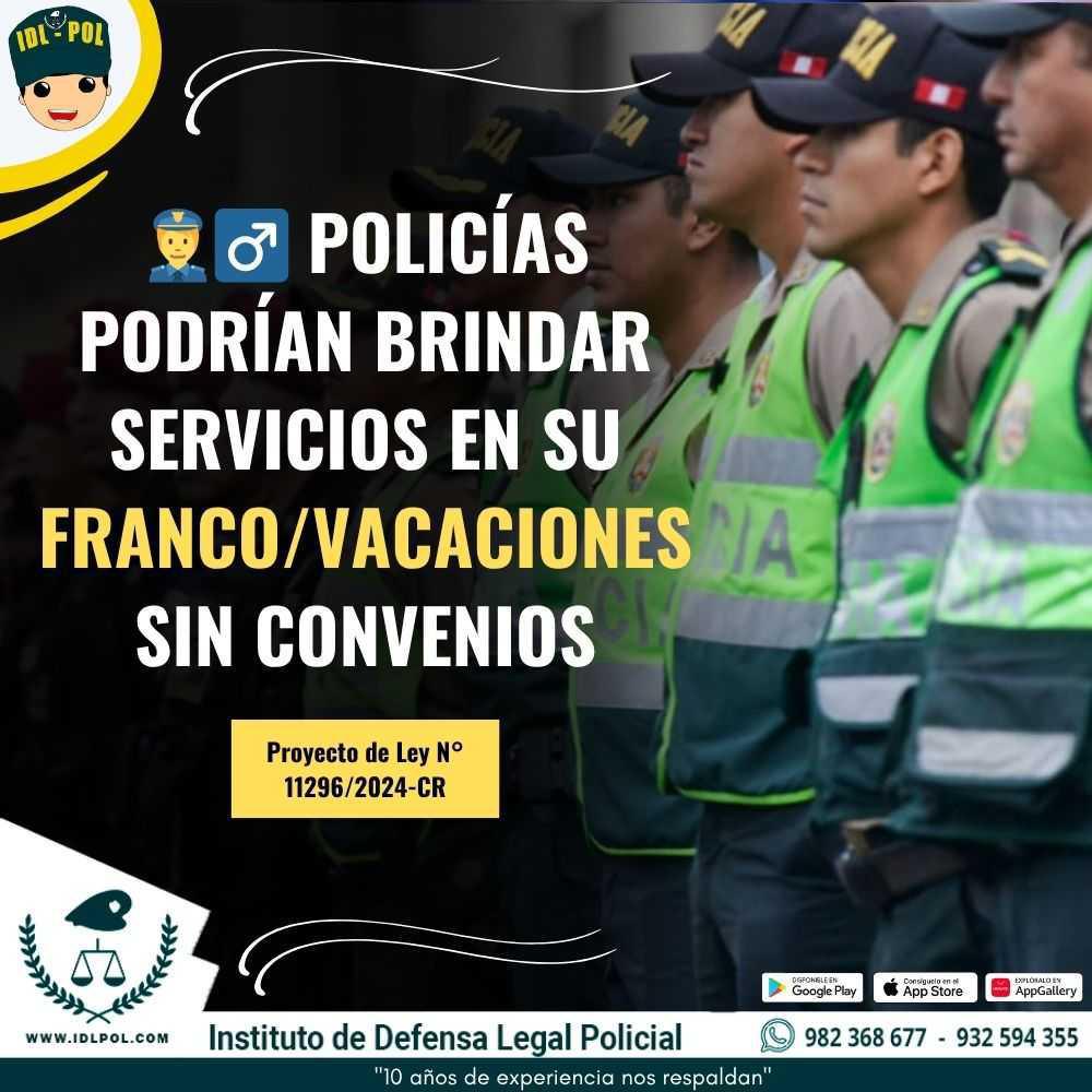 👮‍♂️Policías podrían brindar servicios en su franco/vacaciones sin convenios