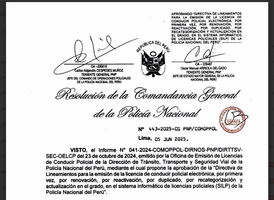 🛑Nueva directiva para la obtención y renovación de licencia de conducir en la PNP