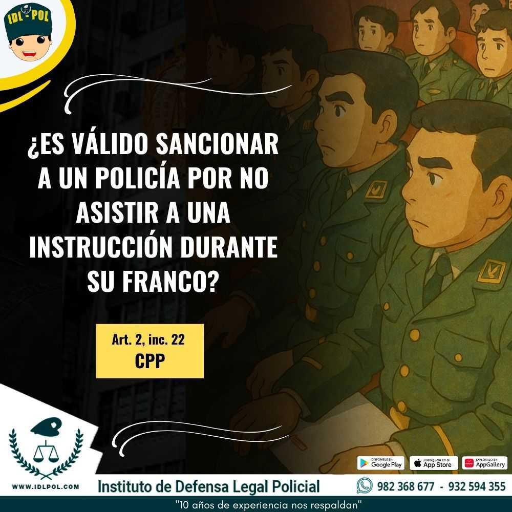 ¿Es válido sancionar a un policía por no asistir a una instrucción durante su franco?