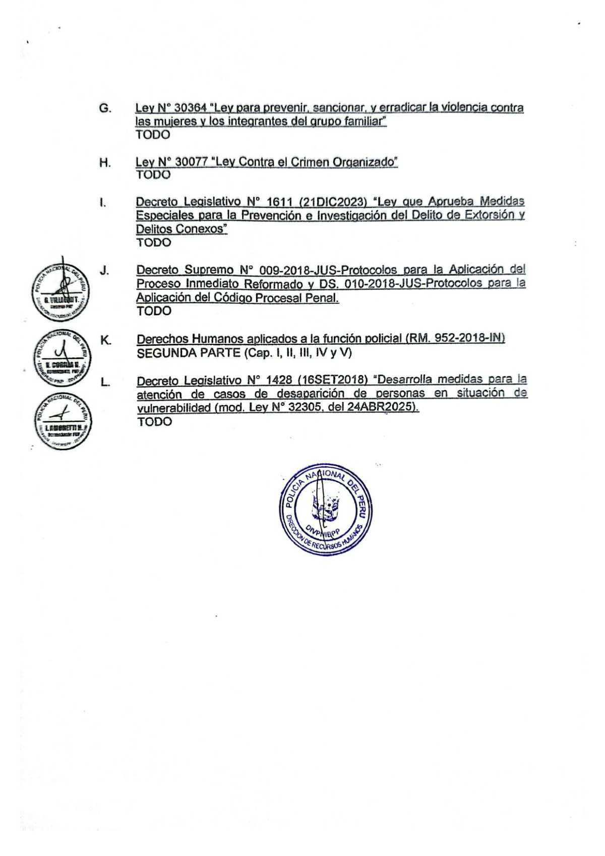 📚Aprueban materias para examen de ascenso de SO PNP – 2025