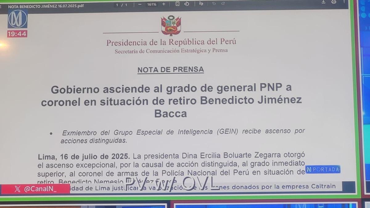 Ascenso excepcional: Gobierno nombra a nuevo general PNP