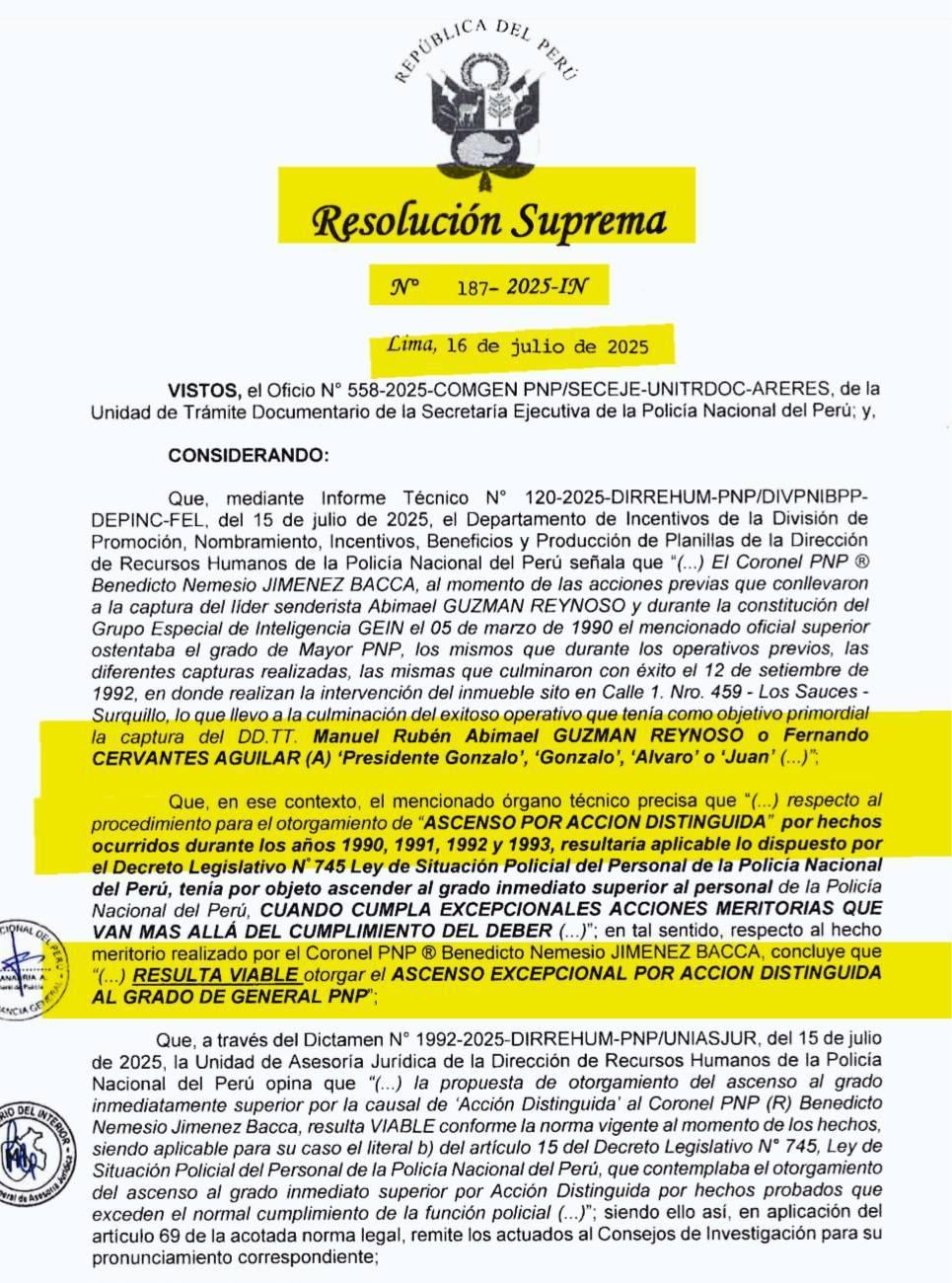 Ascenso excepcional: Gobierno nombra a nuevo general PNP