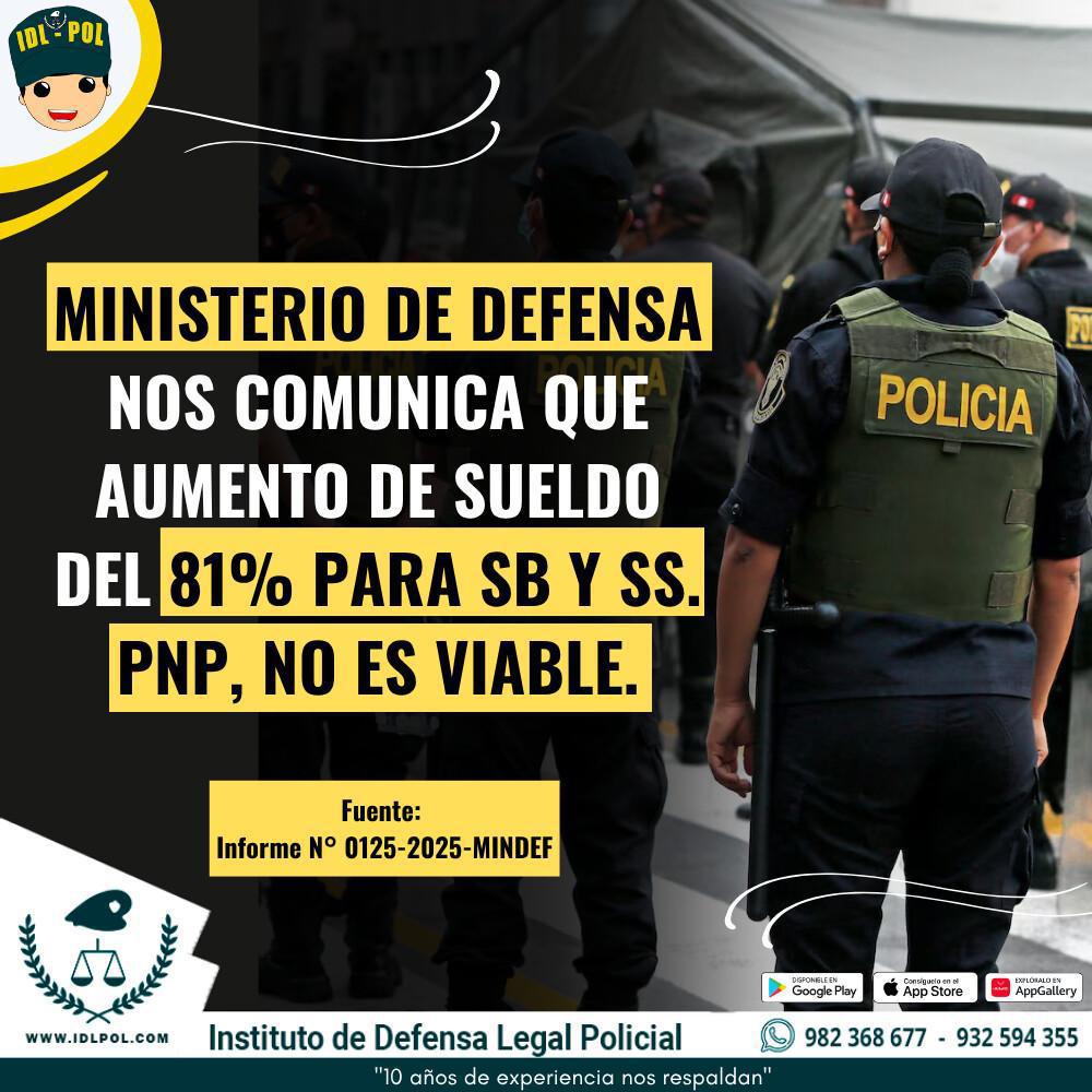 Aumento del 81% para suboficiales no es viable, confirma MINDEF Aumento del 81% para suboficiales no es viable, confirma MINDEF