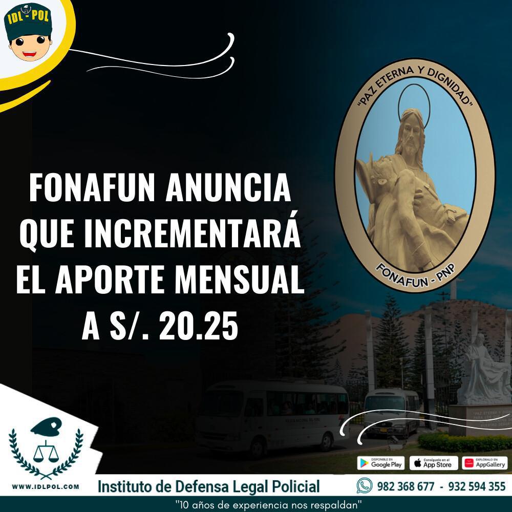 Nuevo aporte para fondo funerario PNP será de S/20.25 a partir de agosto