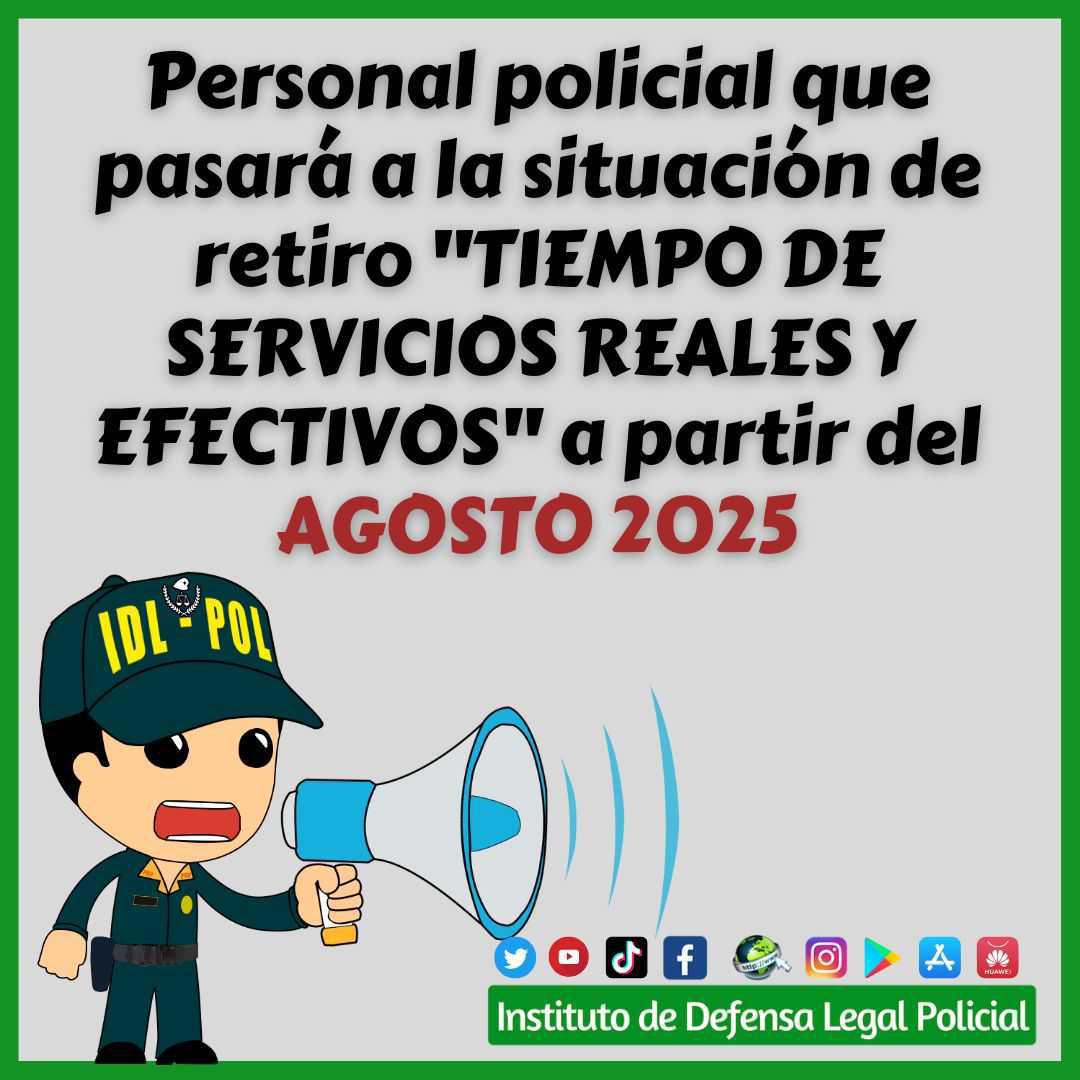 Relación del Personal PNP que pasarán a la situación de retiro por cumplir 40 años y limite de edad - AGOSTO 2025