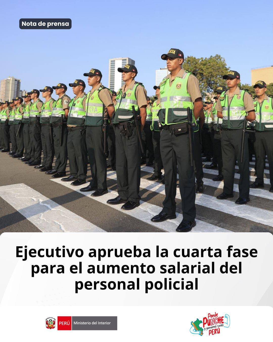 Ejecutivo aprueba cuarta fase del aumento de sueldo para la PNP y FF.AA.