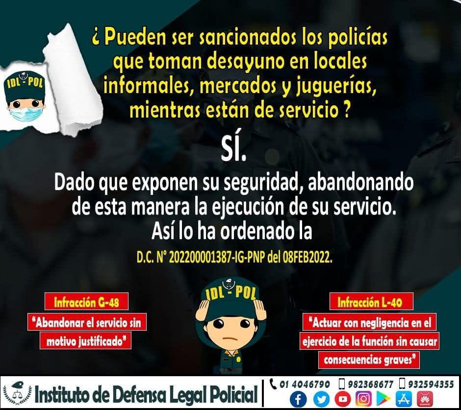 ¿Puede un policía ser sancionado por desayunar en la calle?