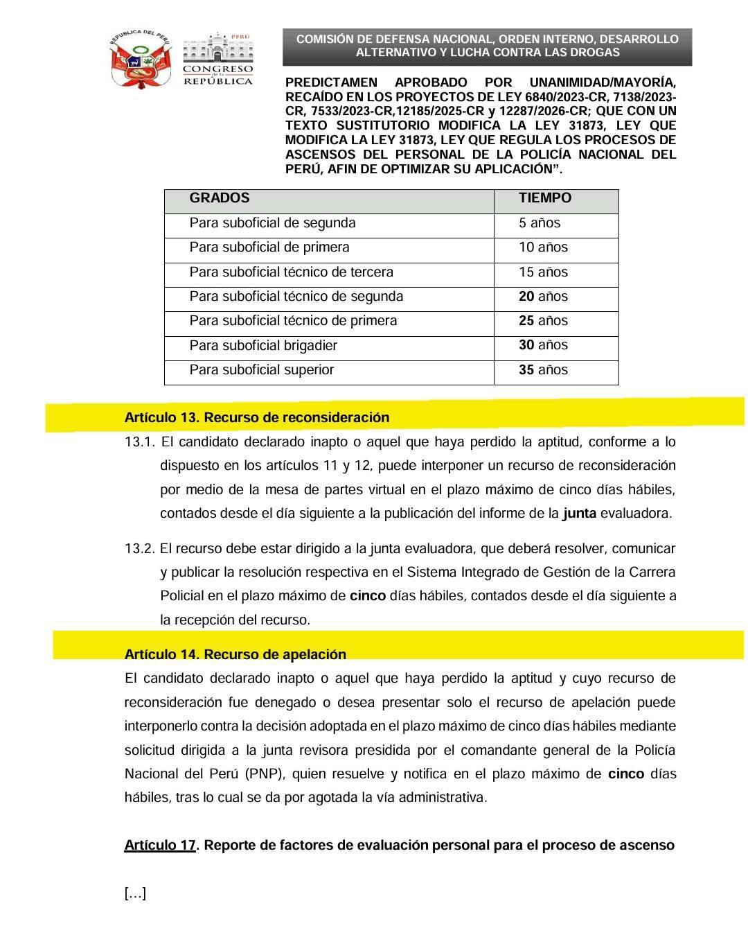 Sanciones PNP podrían dejar de ser un obstáculo permanente en los ascensos Sanciones PNP podrían dejar de ser un obstáculo permanente en los ascensos