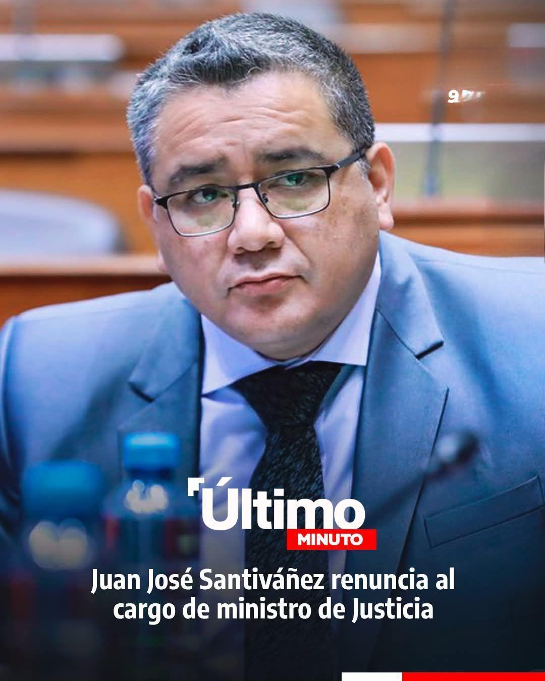 Juan José Santiváñez renunció al cargo de ministro de Justicia Juan José Santiváñez renunció al cargo de ministro de Justicia