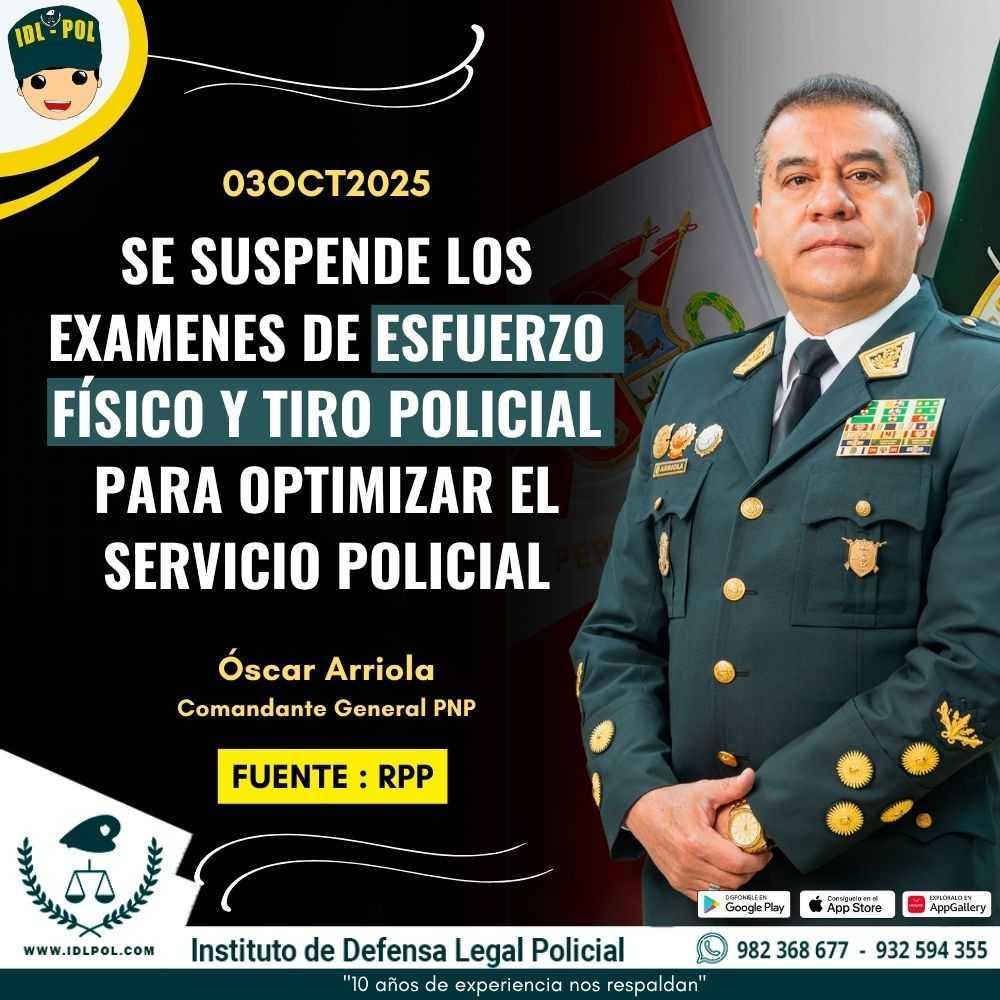COMGEN anunció la suspensión de exámenes físicos y de tiro en los ascensos PNP COMGEN anunció la suspensión de exámenes físicos y de tiro en los ascensos PNP