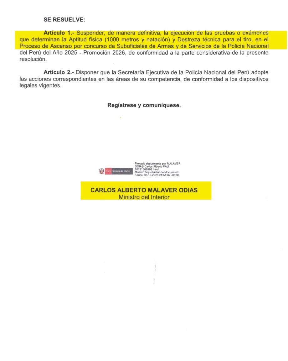 ¿Se suspendieron de manera definitiva los exámenes del proceso de ascenso PNP?