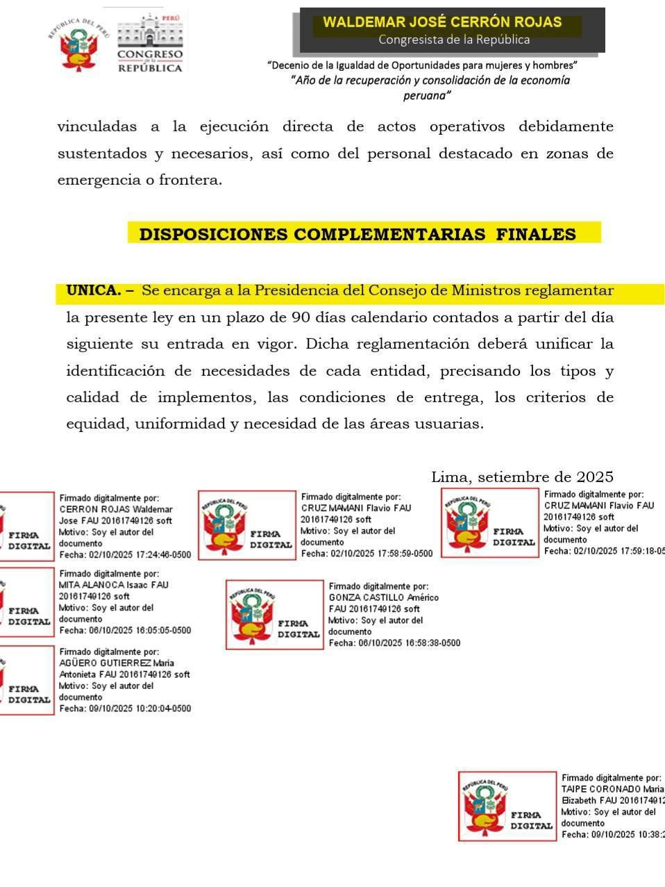 Proponen entregar uniformes tres veces al año a la PNP