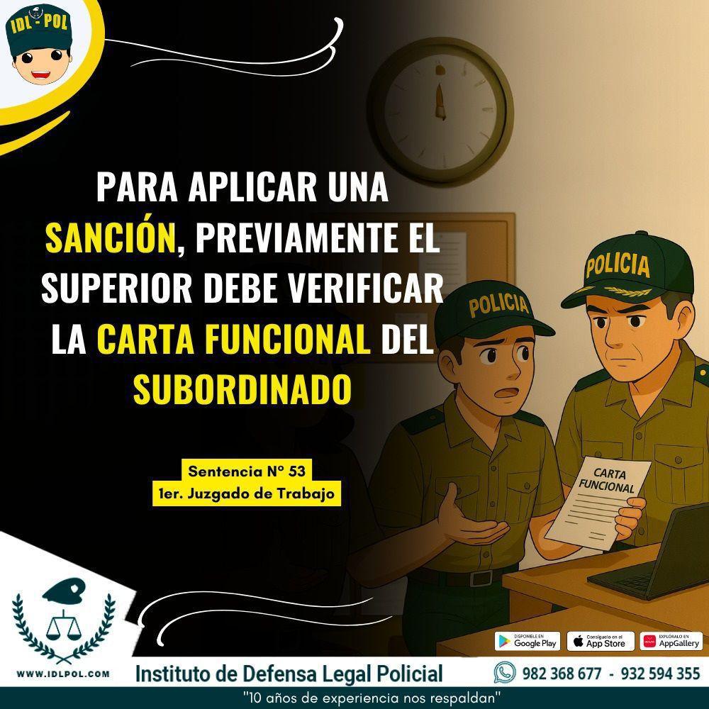 Juzgado reconoce que no puede sancionarse sin revisar la Carta Funcional del policía Juzgado reconoce que no puede sancionarse sin revisar la Carta Funcional del policía