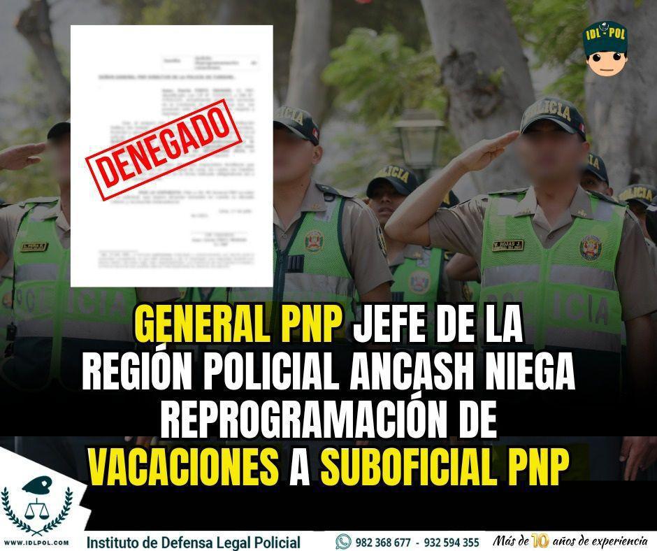 General PNP niega reprogramación de vacaciones por motivo médico a suboficial