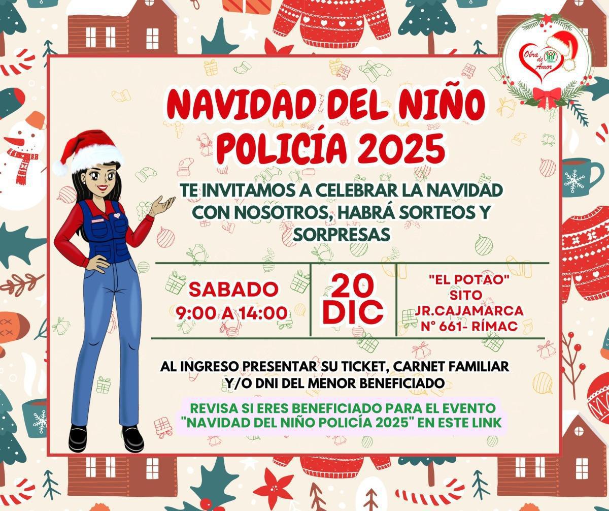 Publican relación de hijos de policías beneficiados en la “Navidad del Niño Policía 2025” Publican relación de hijos de policías beneficiados en la “Navidad del Niño Policía 2025”