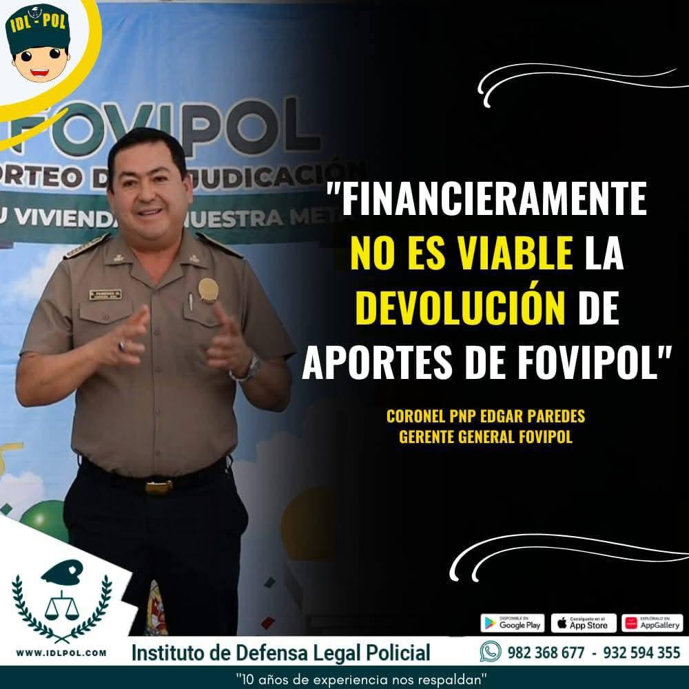 Gerente de FOVIPOL anunció en el Congreso que la devolución no es viable por el riesgo de quiebra