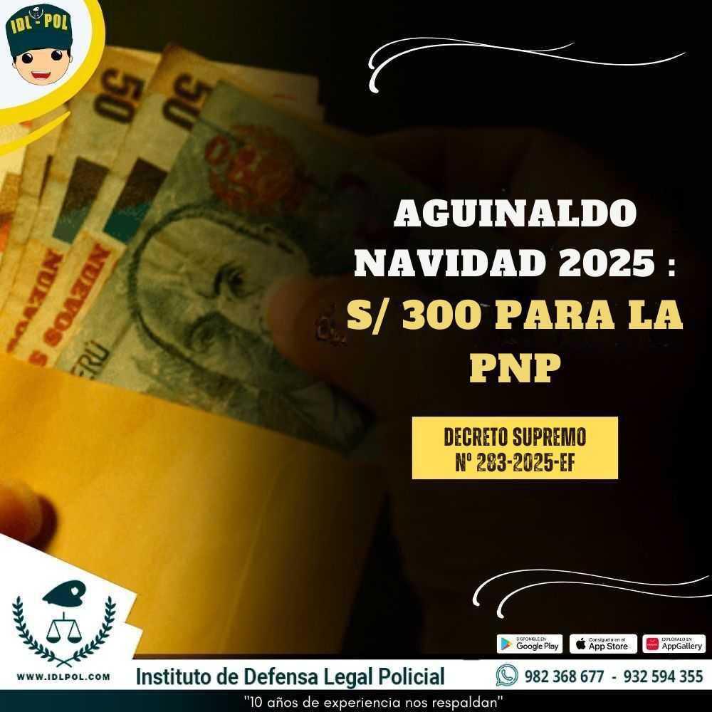 Definen el monto del aguinaldo de Navidad 2025 para la PNP y las FF. AA.