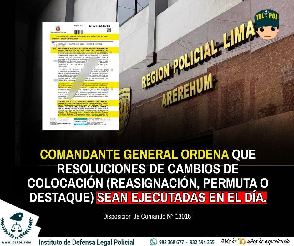 Comandante General ordenó ejecutar cambios “EN EL DÍA” Comandante General ordenó ejecutar cambios “EN EL DÍA”