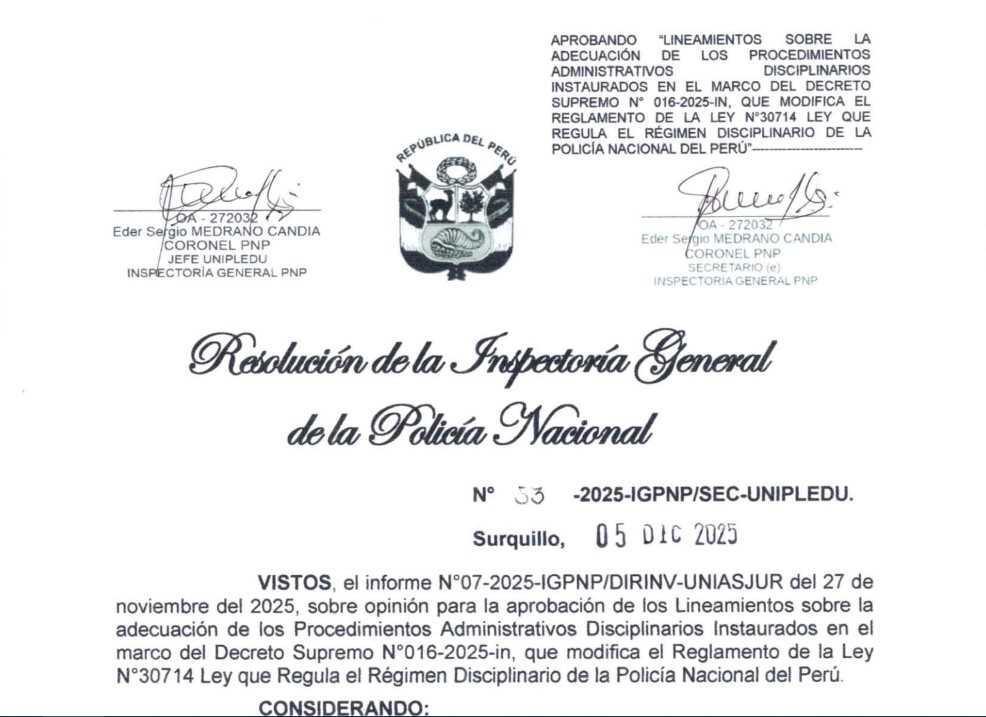 Inspectoría publica nuevos lineamientos en el marco del nuevo Reglamento Disciplinario